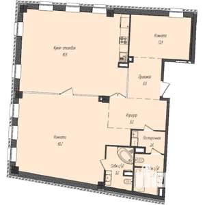 2-к квартира, строящийся дом, 131м2, 2/4 этаж