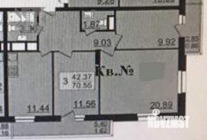 3-к квартира, сданный дом, 69м2, 15/19 этаж