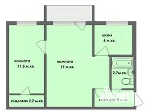 2-к квартира, вторичка, 45м2, 2/5 этаж