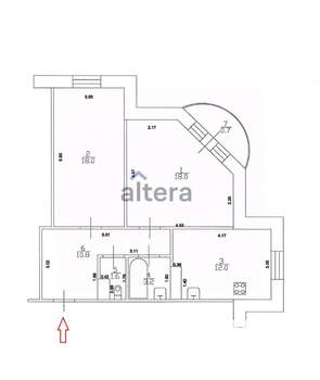 2-к квартира, вторичка, 64м2, 16/17 этаж