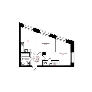 2-к квартира, вторичка, 51м2, 6/25 этаж