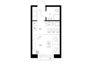 Студия квартира, вторичка, 21м2, 9/26 этаж