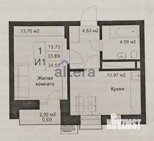 1-к квартира, вторичка, 34м2, 5/10 этаж