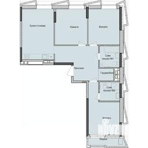 3-к квартира, строящийся дом, 87м2, 7/23 этаж