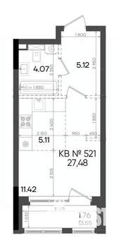 Студия квартира, вторичка, 27м2, 21/23 этаж