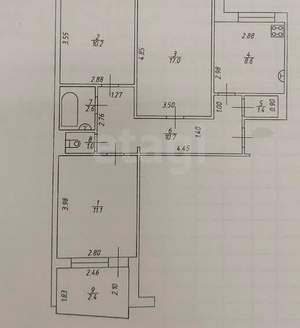 3-к квартира, вторичка, 65м2, 4/9 этаж