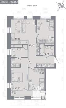 3-к квартира, вторичка, 80м2, 7/23 этаж