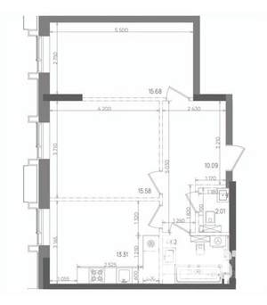 2-к квартира, вторичка, 61м2, 7/22 этаж