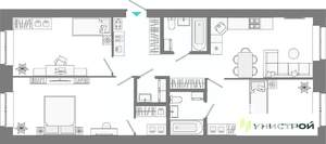 3-к квартира, вторичка, 87м2, 4/10 этаж