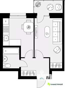 1-к квартира, вторичка, 35м2, 9/18 этаж