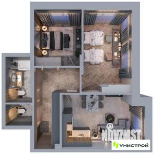 2-к квартира, вторичка, 63м2, 7/21 этаж