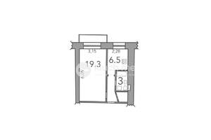 1-к квартира, вторичка, 33м2, 9/9 этаж