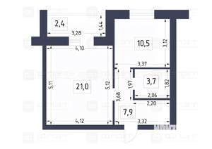 1-к квартира, вторичка, 46м2, 9/9 этаж