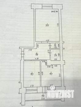 2-к квартира, вторичка, 60м2, 1/9 этаж