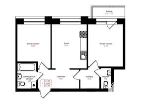 2-к квартира, вторичка, 52м2, 9/25 этаж