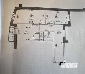 2-к квартира, вторичка, 72м2, 9/9 этаж