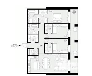 3-к квартира, вторичка, 130м2, 4/7 этаж