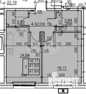 1-к квартира, вторичка, 42м2, 6/9 этаж