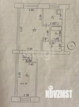 2-к квартира, вторичка, 42м2, 1/5 этаж
