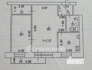 2-к квартира, вторичка, 42м2, 4/5 этаж