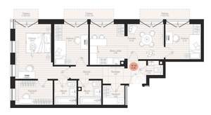 3-к квартира, вторичка, 84м2, 5/8 этаж