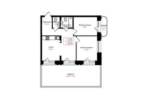 2-к квартира, вторичка, 61м2, 8/25 этаж