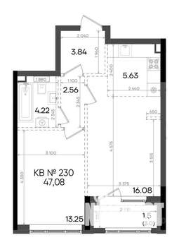 2-к квартира, вторичка, 47м2, 14/23 этаж
