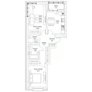 2-к квартира, вторичка, 62м2, 2/9 этаж