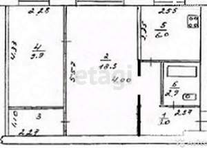 2-к квартира, вторичка, 44м2, 5/5 этаж