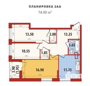 3-к квартира, вторичка, 75м2, 15/23 этаж