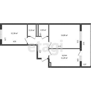 2-к квартира, вторичка, 50м2, 6/10 этаж