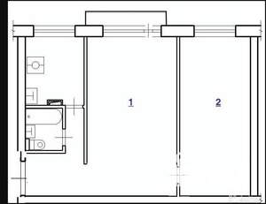 2-к квартира, вторичка, 46м2, 5/5 этаж