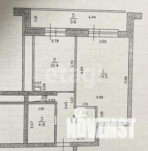 1-к квартира, вторичка, 43м2, 3/19 этаж