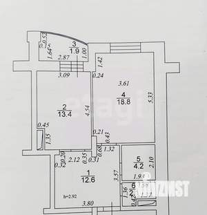 1-к квартира, вторичка, 51м2, 14/19 этаж