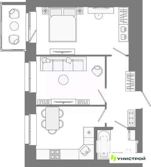 2-к квартира, вторичка, 48м2, 6/10 этаж