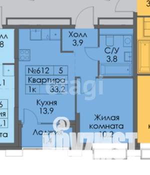 1-к квартира, вторичка, 33м2, 8/26 этаж