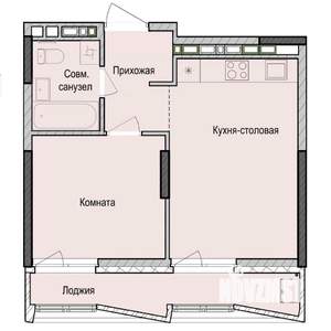 1-к квартира, строящийся дом, 39м2, 5/23 этаж