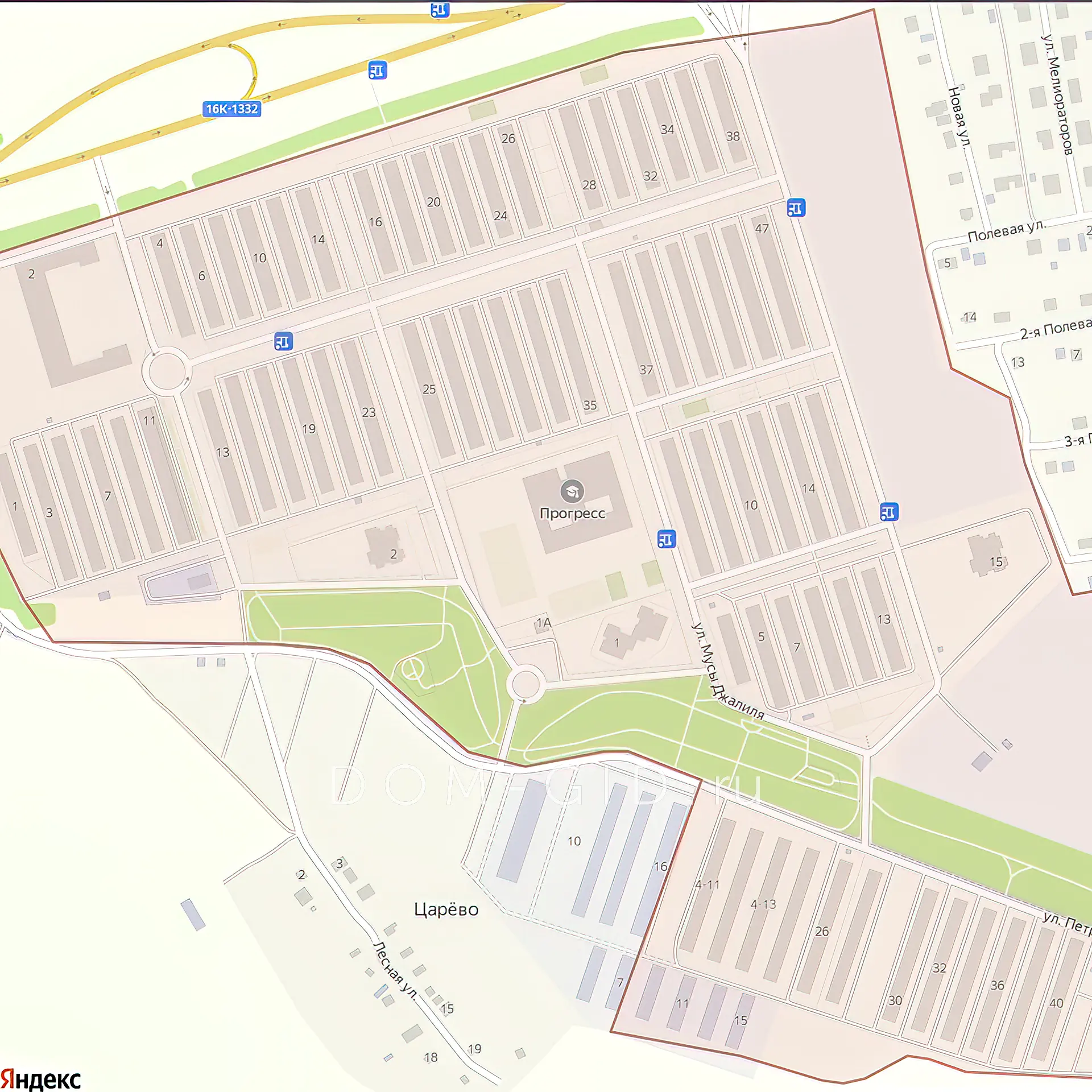План расположения домов ЖК Царево Village на карте