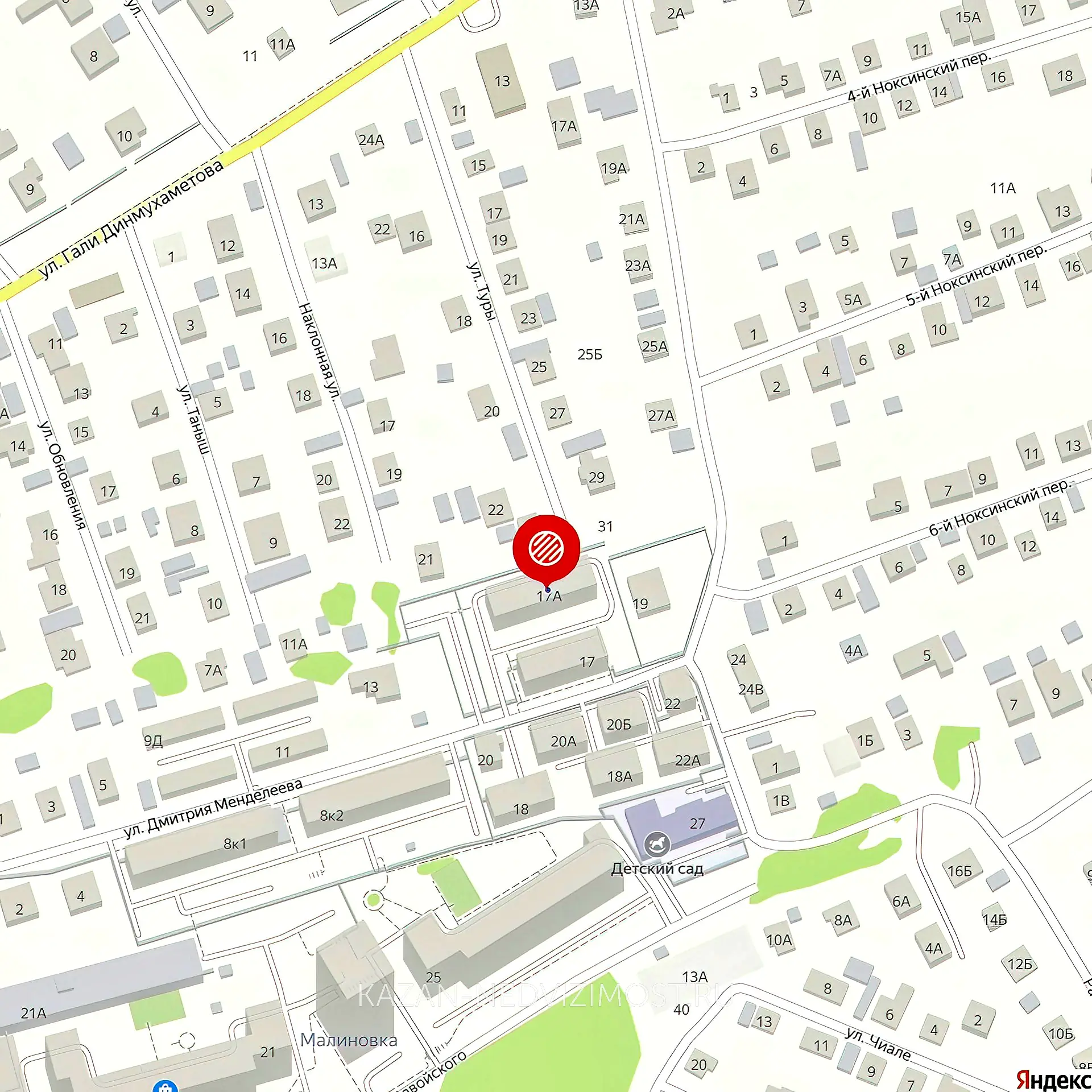 План расположения домов ЖК Дмитрия Менделеева 17А на карте