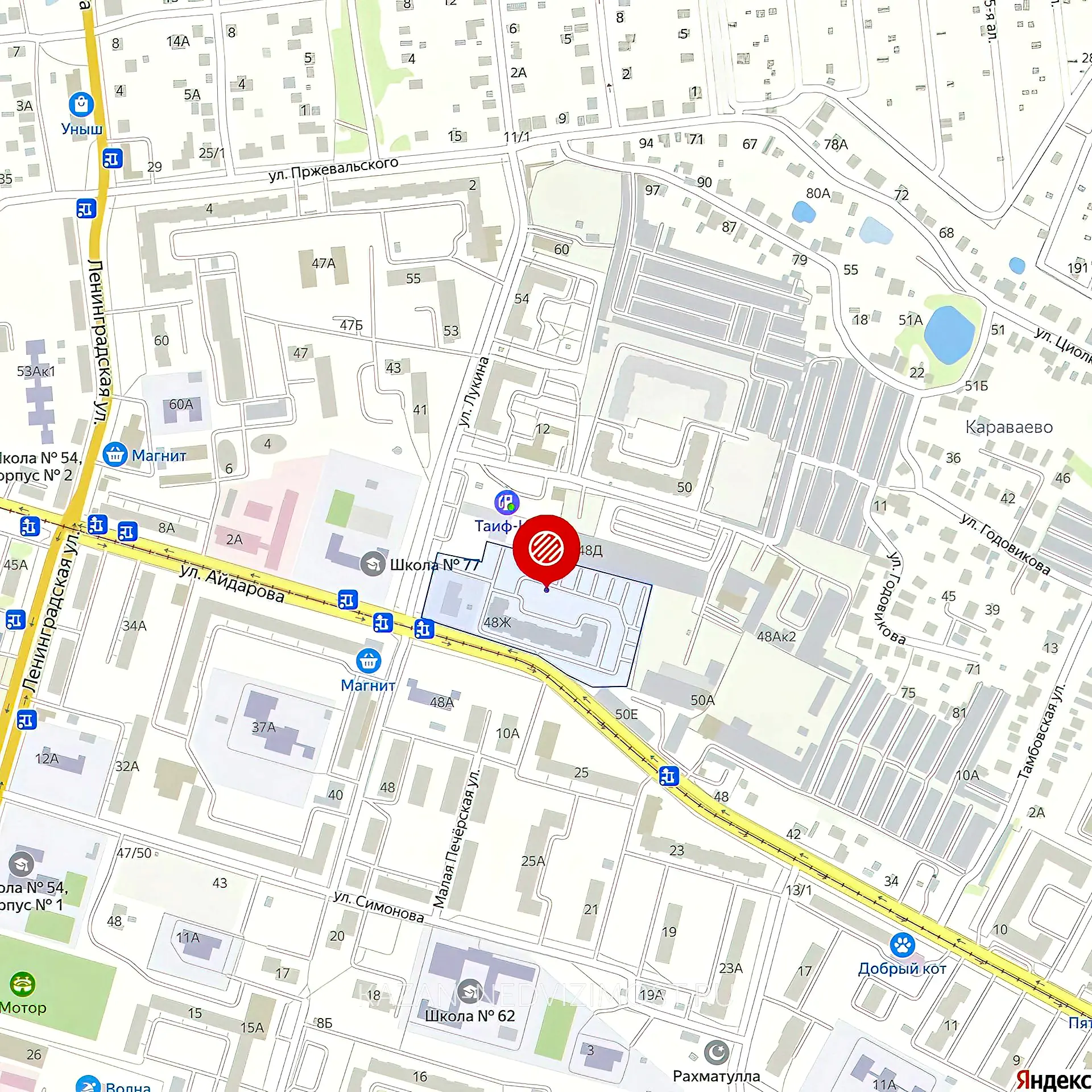 План расположения домов ЖК Красное яблоко на карте