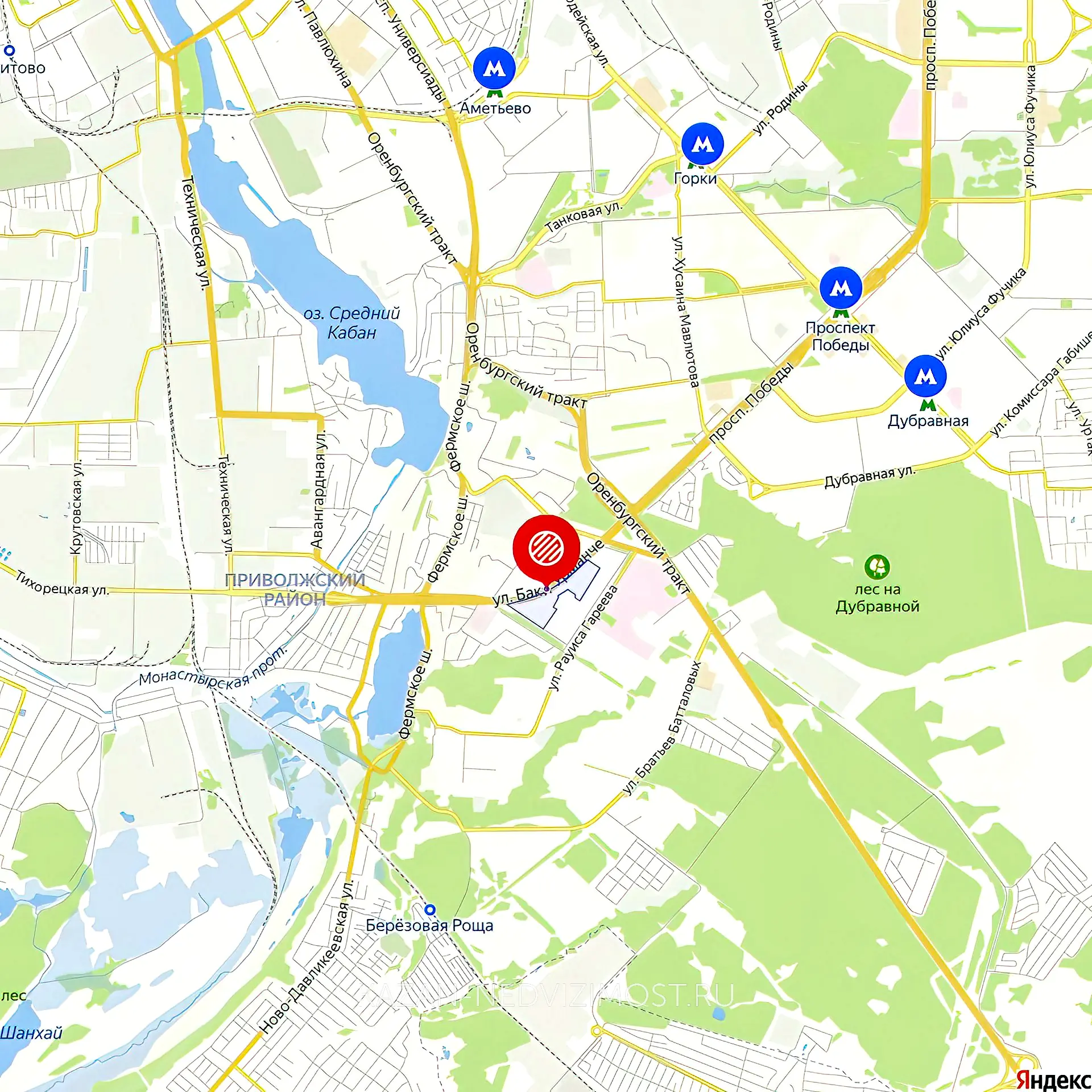 Расположение и маршрут на карте от ЖК Солнечный город до центра города