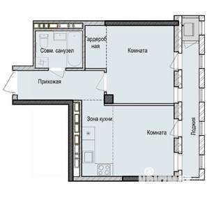 2-к квартира, строящийся дом, 40м2, 3/23 этаж